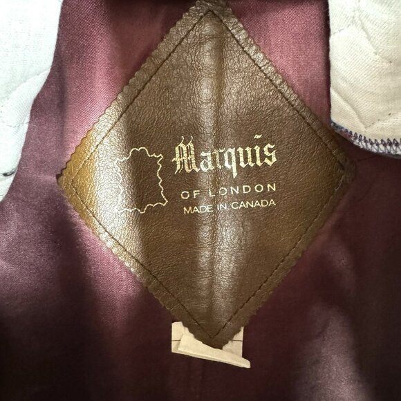 Vintage Marquis of London Leather Jacket Coat Mens Size Large Hipster 70s - Picture 7 of 8